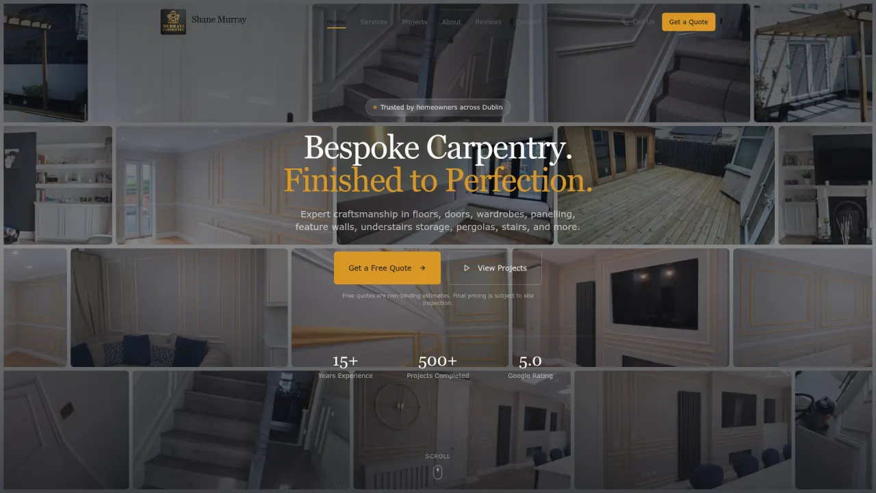 S. Murray's Carpentry website designed and built by Sitefully